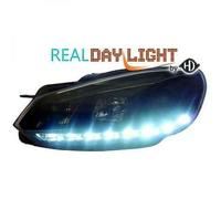 LHD Projector LED DRL Headlights Pair Clear Black For VW Golf VI Hatchback 08-12