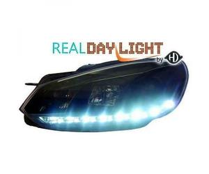 LHD Projector LED DRL Headlights Pair Clear Black For VW Golf VI Hatchback 08-12