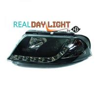 LHD Projector LED DRL Headlights Pair Clear Black For VW Passat Typ3BG 00-05