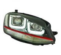 LHD Projector LED DRL Headlights Pair Clear Black Red Strip For VW Golf VII