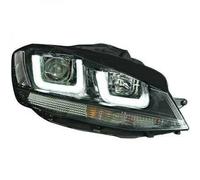 LHD Projector LED DRL Headlights Pair Clear Black Strip VW Golf VII 12-17