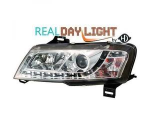 LHD Projector LED DRL Headlights Pair Clear Chrome FOR Fiat Stilo 3 Door 01-08