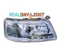 LHD Projector LED DRL Headlights Pair Clear Chrome For VW T5 Multivan 03-10