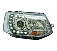 LHD Projector LED DRL Headlights Pair Clear Chrome For VW T5 Multivan 09-15