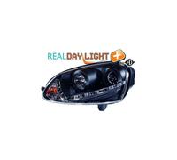 LHD Projector LED DRL Headlights Pair Xenon Clear Black VW Golf V 03-08