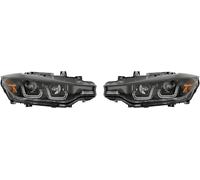 LHD Projector Xenon Headlights Pair LED Dragon DRL Black BMW F30 31 2011-15
