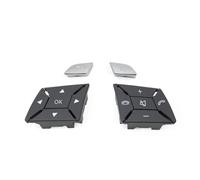 LHD RHD Car Steering Wheel Cover Control Switch Multi-function Button For Benz C E For GLK Class W204 X204 W212 W218 W156 Car Cruise Control Button(B Dark Gray 1 Pair)