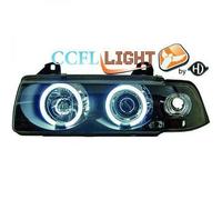 LHD Right Left CCFL Projector Headlights Pair Clear Black BMW 3 Series E36 90-99