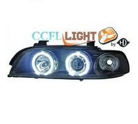 LHD Right Left CCFL Projector Headlights Pair Clear Black BMW 5 Series E39 95-00