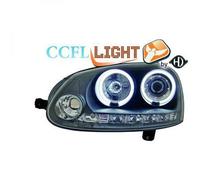 LHD Right Left CCFL Projector Headlights Pair Clear Black For VW Golf V 03-08