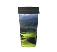 LHDGBNV 16oz Travel Carry Coffee Mug Double Wall Vacuum Insulated Coffee Cup Stainless Steel Thermal Scenic Hawaii Golf Tropical Tumbler Cup Holiday Birthday Christmas Gift For Women Men