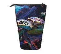 LHDGBNV A Colorful Tropical Sea Turtle Telescopic Pencil Case,Cute Stand Pencil Bag Pop Up Pen Holder Cosmetics Bags Desk Stationery Case For Office Supplies