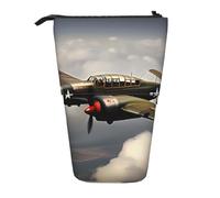 LHDGBNV Aircraft Airplane Telescopic Pencil Case,Cute Stand Pencil Bag Pop Up Pen Holder Cosmetics Bags Desk Stationery Case For Office Supplies