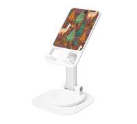 LHDGBNV Alpaca in The Forest Cell Phone Stand Height Angle Adjustable 360° Rotating Phone Stand Portable Foldable Desktop Phone Holder Office Accessories Compatible with All Mobile Phones and Tablets
