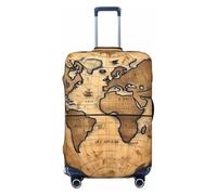 LHDGBNV Ancient Map World Globe Travel Luggage Cover Suitcase Protector Washable Elastic Suitcase Cover Anti-Scratch Luggage Protector Travel Suitcase Baggage Cover Fits 18-32 Inch Suitcase, Black, S