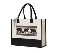 LHDGBNV Bear Canvas Tote Bag For Women Personalized Present Bag Large Capacity Reusable Shopping Bag Suitable For Wedding, Birthday, Holiday Great Gift For Mom, Teachers, Friends, Bridesmaids