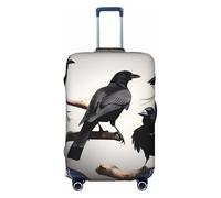 LHDGBNV Black Crow Birds On A Branch Travel Luggage Cover Suitcase Protector Washable Elastic Suitcase Cover Anti-Scratch Luggage Protector Travel Suitcase Baggage Cover Fits 18-32 Inch Suitcase
