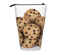 LHDGBNV Cookies Food Chocolate Chip Biscuits Telescopic Pencil Case,Cute Stand Pencil Bag Pop Up Pen Holder Cosmetics Bags Desk Stationery Case For Office Supplies