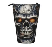 LHDGBNV Cool Evil Skull Telescopic Pencil Case,Cute Stand Pencil Bag Pop Up Pen Holder Cosmetics Bags Desk Stationery Case For Office Supplies