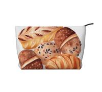 LHDGBNV Corduroy Makeup Bag For Women Girls, Large Portable Cosmetic Bag Zipper Toiletry Pounch Painted Bread Travel Make Up Organizer