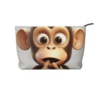 LHDGBNV Corduroy Makeup Bag For Women Girls, Large Portable Cosmetic Bag Zipper Toiletry Pounch The Silent Monkey Travel Make Up Organizer