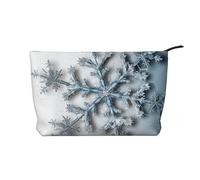 LHDGBNV Corduroy Makeup Bag For Women Girls, Large Portable Cosmetic Bag Zipper Toiletry Pounch Transparent Snowflake Travel Make Up Organizer