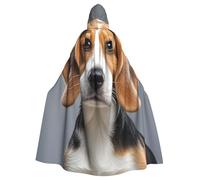 LHDGBNV Cute Beagle Hooded Cloak Adult Halloween Party Cape Full Length Robe Medieval Cloak For Witch Vampire Cosplay Costume