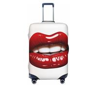 LHDGBNV Cute Graphic Red Lips Travel Luggage Cover Suitcase Protector Washable Elastic Suitcase Cover Anti-Scratch Luggage Protector Travel Suitcase Baggage Cover Fits 18-32 Inch Suitcase, Black, S