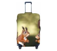 LHDGBNV Cute Squirrels Travel Luggage Cover Suitcase Protector Washable Elastic Suitcase Cover Anti-Scratch Luggage Protector Travel Suitcase Baggage Cover Fits 18-32 Inch Suitcase, Black, M
