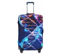 LHDGBNV Dna Genetic Helix Travel Luggage Cover Suitcase Protector Washable Elastic Suitcase Cover Anti-Scratch Luggage Protector Travel Suitcase Baggage Cover Fits 18-32 Inch Suitcase, Black, L