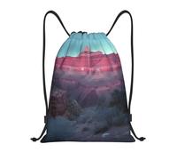 LHDGBNV Drawstring Backpack For Women Men, Waterproof Drawstring Bag Grand Canyon Cinch Bags Lightweight Gym Bags, Black, M