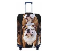 LHDGBNV English Bulldogs Travel Luggage Cover Suitcase Protector Washable Elastic Suitcase Cover Anti-Scratch Luggage Protector Travel Suitcase Baggage Cover Fits 18-32 Inch Suitcase, Black, L
