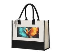 LHDGBNV Fire And Water Phoenix Canvas Tote Bag For Women Personalized Present Bag Large Capacity Reusable Shopping Bag Suitable For Wedding, Birthday, Holiday