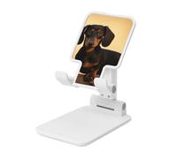 LHDGBNV Foldable Phone Holder for Desk, Portable Adjustable Cell Phone Stand A Cute Dachshund Tablet Stand Holder Suitable for All Most Phones White