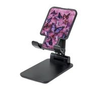 LHDGBNV Foldable Phone Holder for Desk, Portable Adjustable Cell Phone Stand All Butterflies are On Purple Background Tablet Stand Holder Suitable for All Most Phones Black