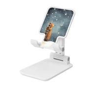 LHDGBNV Foldable Phone Holder for Desk, Portable Adjustable Cell Phone Stand Bear Building A Ladder Tablet Stand Holder Suitable for All Most Phones White