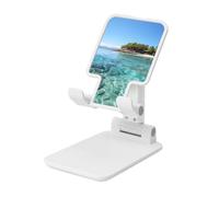 LHDGBNV Foldable Phone Holder for Desk, Portable Adjustable Cell Phone Stand Fiji Island and Clear Sea Tablet Stand Holder Suitable for All Most Phones White