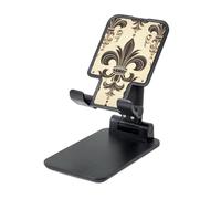 LHDGBNV Foldable Phone Holder for Desk, Portable Adjustable Cell Phone Stand Fleur-De-Lis and Coat Arms Knight Tablet Stand Holder Suitable for All Most Phones Black