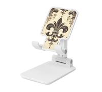 LHDGBNV Foldable Phone Holder for Desk, Portable Adjustable Cell Phone Stand Fleur-De-Lis and Coat Arms Knight Tablet Stand Holder Suitable for All Most Phones White