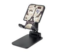 LHDGBNV Foldable Phone Holder for Desk, Portable Adjustable Cell Phone Stand French Paris Tour Eiffel Tower Tablet Stand Holder Suitable for All Most Phones Black