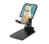 LHDGBNV Foldable Phone Holder for Desk, Portable Adjustable Cell Phone Stand Many Bubbles and A Cat Tablet Stand Holder Suitable for All Most Phones Black