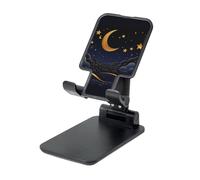 LHDGBNV Foldable Phone Holder for Desk, Portable Adjustable Cell Phone Stand There are Stars and Moon On It Tablet Stand Holder Suitable for All Most Phones Black