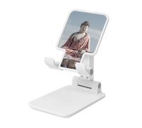 LHDGBNV Foldable Phone Holder for Desk, Portable Adjustable Cell Phone Stand White Buddha Statue Tablet Stand Holder Suitable for All Most Phones White
