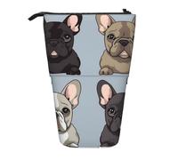 LHDGBNV French Bulldog Telescopic Pencil Case,Cute Stand Pencil Bag Pop Up Pen Holder Cosmetics Bags Desk Stationery Case For Office Supplies