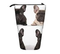 LHDGBNV French Bulldog Telescopic Pencil Case,Cute Stand Pencil Bag Pop Up Pen Holder Cosmetics Bags Desk Stationery Case For Office Supplies