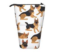 LHDGBNV German Shepherd Telescopic Pencil Case,Cute Stand Pencil Bag Pop Up Pen Holder Cosmetics Bags Desk Stationery Case For Office Supplies