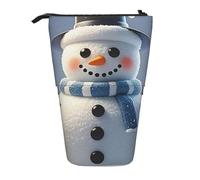 LHDGBNV Happy Snowman Telescopic Pencil Case,Cute Stand Pencil Bag Pop Up Pen Holder Cosmetics Bags Desk Stationery Case For Office Supplies