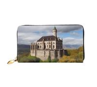 LHDGBNV Historical Monuments Of Armenia Leather Wallets For Women Waterproof Zip Around Clutch Purses Large Credit Card Holder With Phone Holder Ladies Travel Coin Purse, Black, One Size, Casual