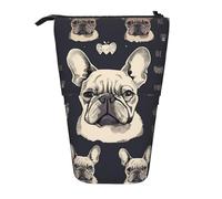 LHDGBNV I Love French Bulldog Telescopic Pencil Case,Cute Stand Pencil Bag Pop Up Pen Holder Cosmetics Bags Desk Stationery Case For Office Supplies
