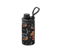 LHDGBNV I Love My Dog Dachshunds Water Bottle Stainless Steel Vacuum Insulated Sports Flask 12 Oz Water Bottles With Leakproof Spout Lid Lightweight Hot Cold Retention